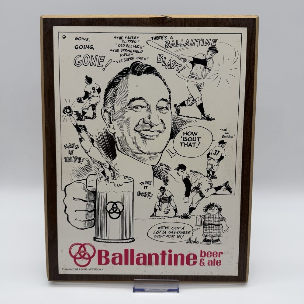 Circa 1950s Ballantine Mel Allen Baseball Sign, New Jersey